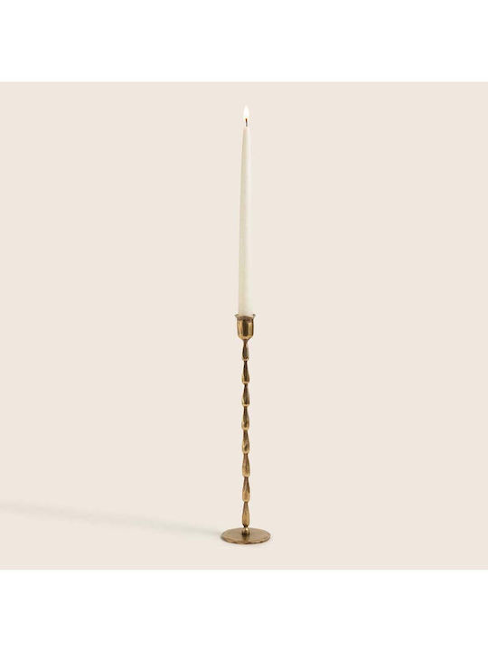 SteweHome Metal Candle Holder In Yellow Colour 7x35x7cm