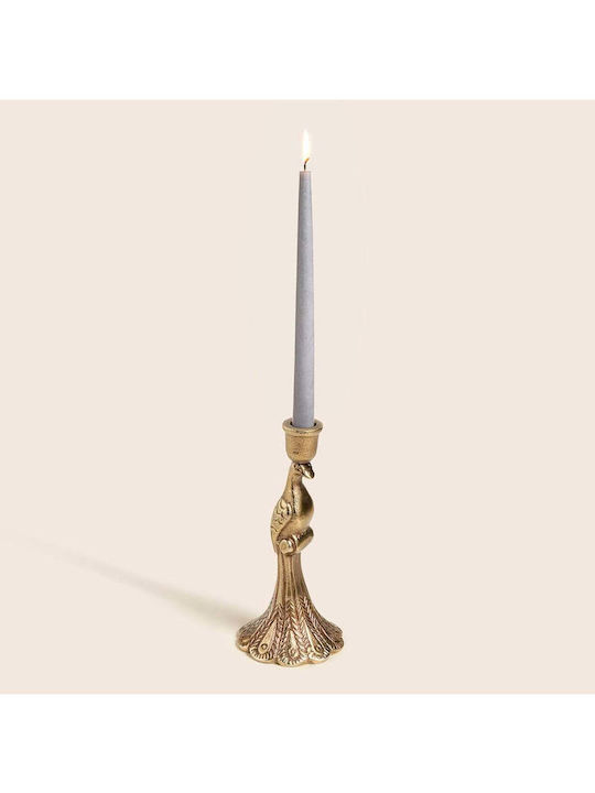 SteweHome Metal Candle Holder In Yellow Colour 9.5x22x9.5cm
