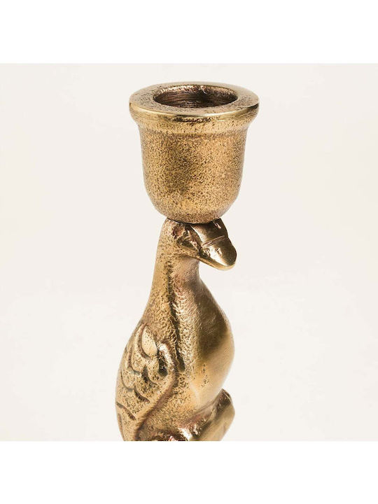 SteweHome Metal Candle Holder In Yellow Colour 9.5x22x9.5cm