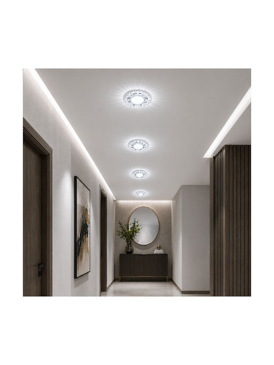 Alista Home Spot Rotund Din Sticlă Încorporat Cu LED RGB Alb