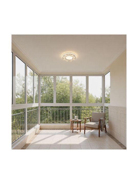 Alista Home Spot Rotund Din Sticlă Încastrat Cu LED Încorporat RGB Alb
