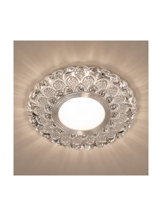 Alista Home Spot Rotund Din Sticlă Încastrat Cu LED Încorporat RGB Alb
