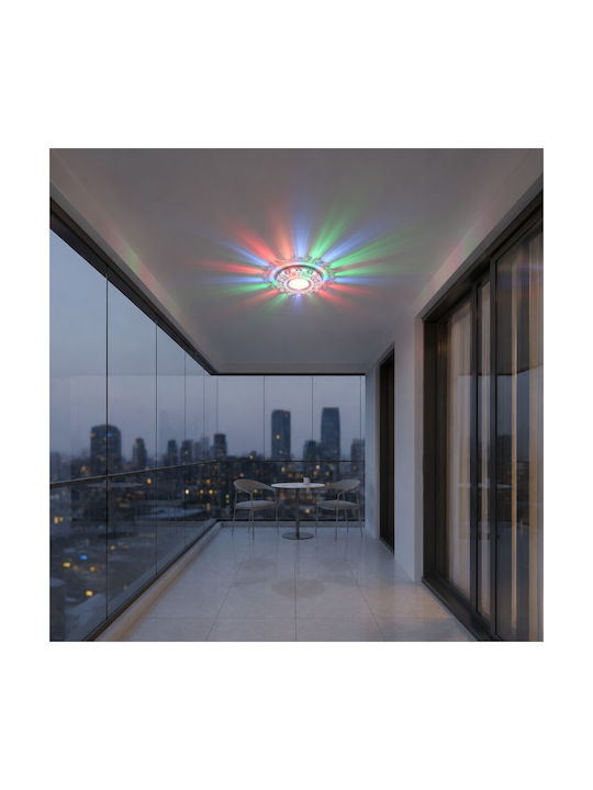 Alista Home Spot Rotund Din Sticlă Încorporat Cu LED RGB Alb