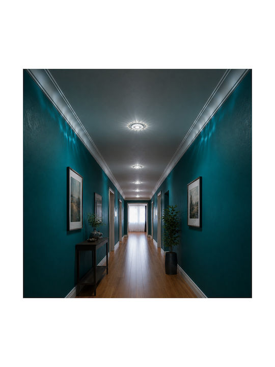 Alista Home Spot Rotund Din Sticlă Îngropat Cu LED Încorporat RGB Alb