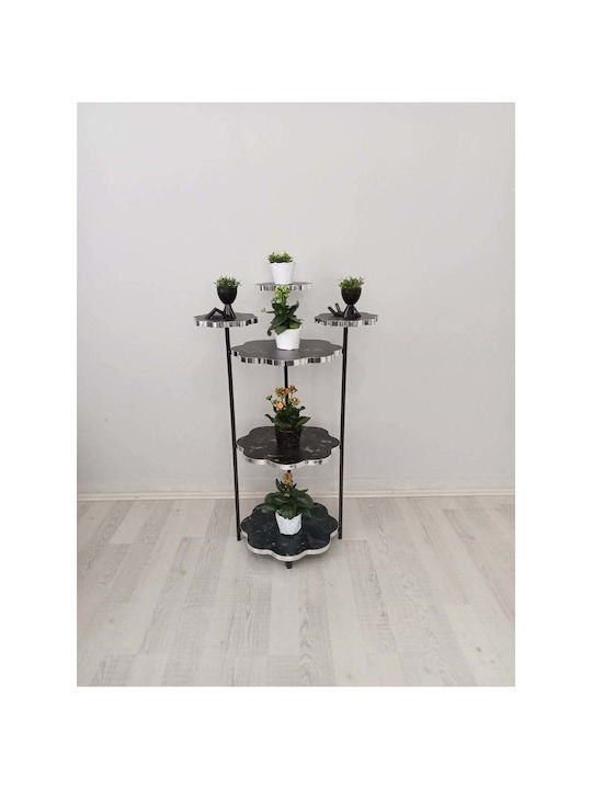 SteweHome Διακοσμητικό Βάζο Μαρμάρινο Μαύρο Y90cm