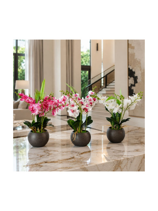 Dekorative Künstliche Orchidee 42cm Schwarzes Kaspó 87552-1