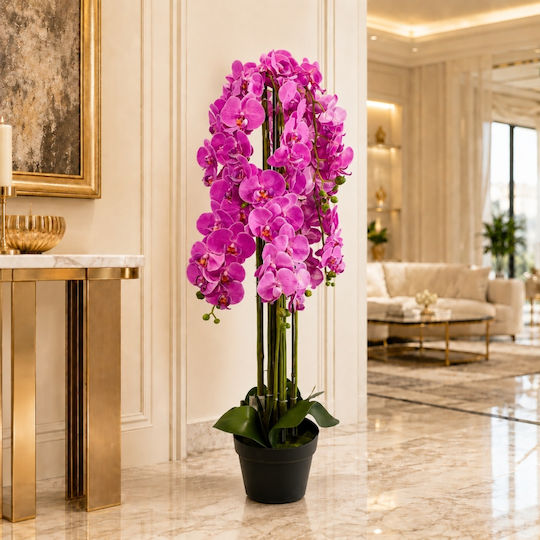 Τεχνητή Ορχιδέα Μωβ 120cm Γλάστρα 87554-4