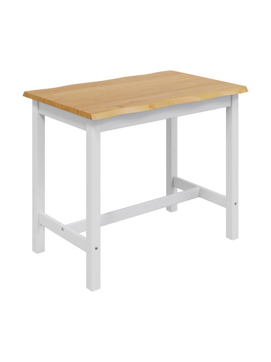 Masă Bar din Lemn Masiv Alb 112x70x91 cm