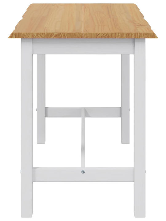 Masă Bar din Lemn Masiv Alb 112x70x91 cm