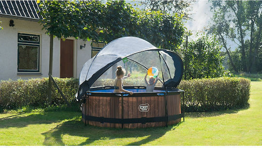 Exit Toys Piscină Rotundă cu Cadru Metalic 244x76cm Maro