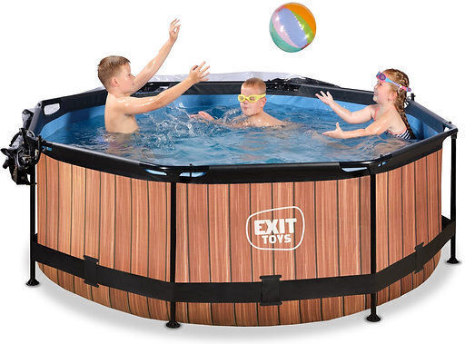 Exit Toys Piscină Rotundă cu Cadru Metalic 244x76cm Maro