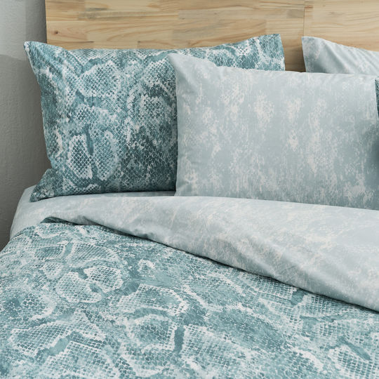 Charalambidis Textiles Шалтета Юпърдипло От Памук И Полиестер Тюркоазено 220x240см