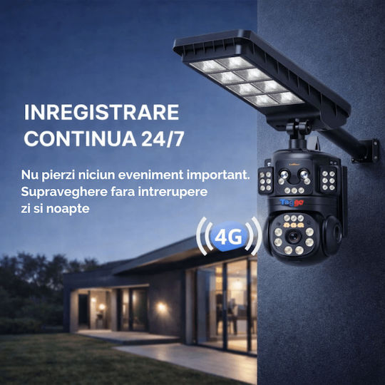 Taggo TAGGO-PRO-L20 Cameră de Supraveghere IP 4G 4K Impermeabilă cu Baterie cu Comunicare Bidirecțională și Obiectiv 2.8mm