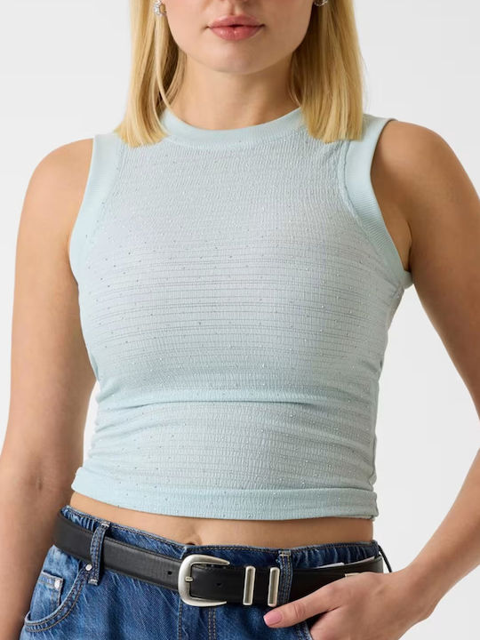 Guess Crop top fără mâneci Aqua