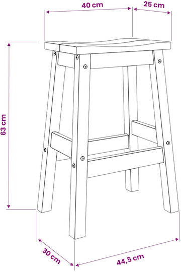 vidaXL Barhocker Aus Holz Weiß 2Stück 44x30x63cm