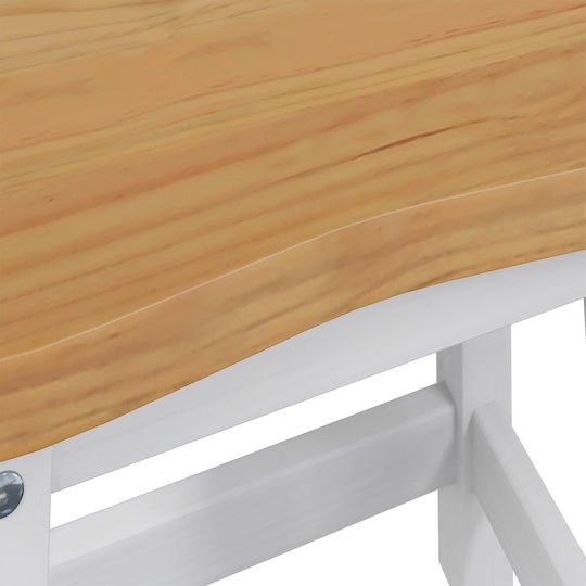 vidaXL Barhocker Hölzernes Weiß 2 Stück 40x29x45,5 cm