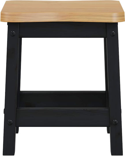 Скамейка Бар Дървена Черна 2 Бройки 40x29x45.5см