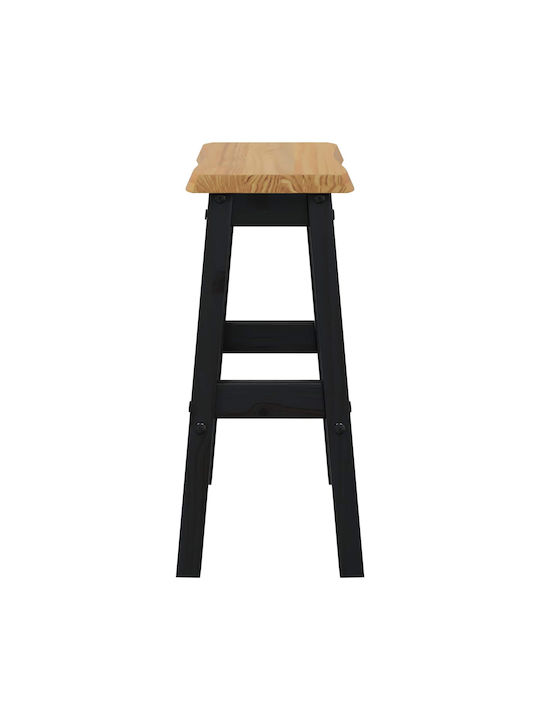 Bar Stools with Backrest Wooden Black 2 Pieces 40x29x63cm