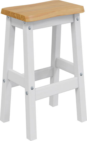 Taburete Bar Cu Spătar Din Lemn Alb 2 Buc 40x29x63 cm