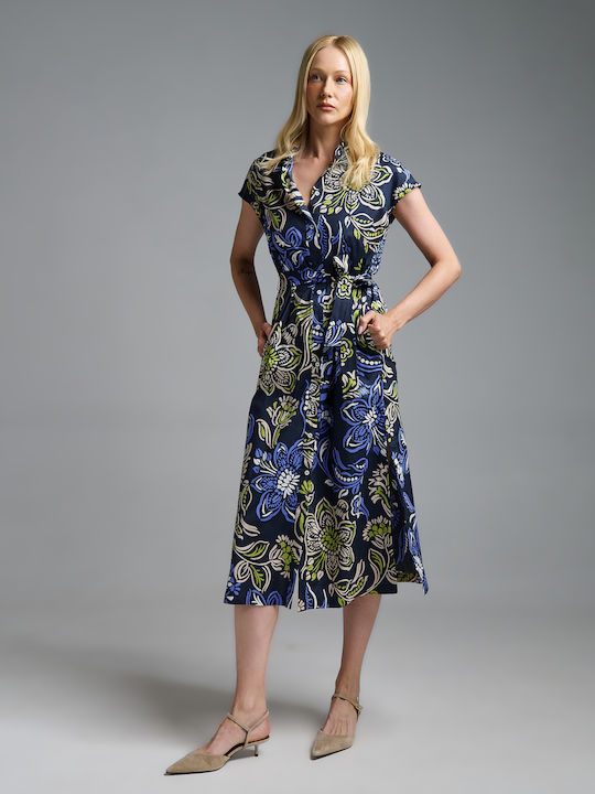 Sommer Midi Hemdkleid Blumen