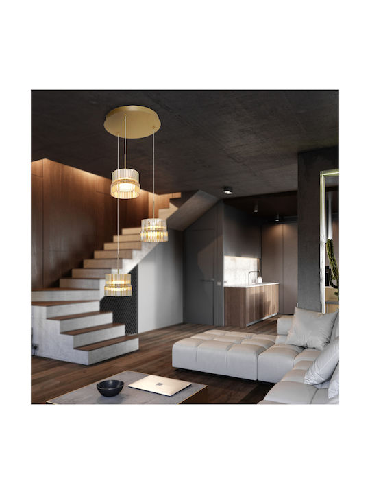 Viokef Luxe Lustră Suspendată Galben Miere 400x400cm