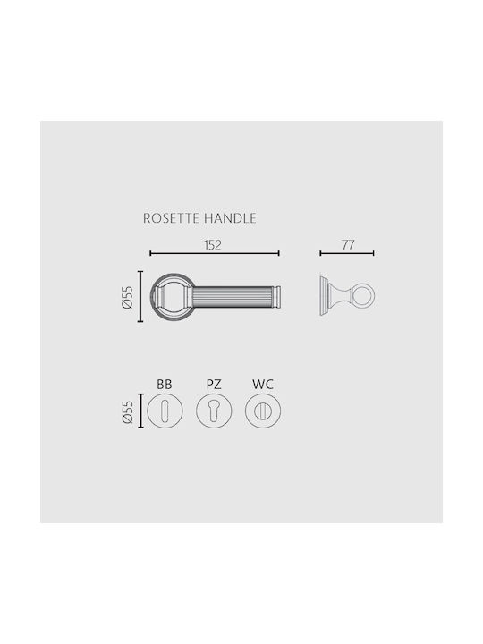 Zogometal Front Door Lever With Left Rosette 2501 Black