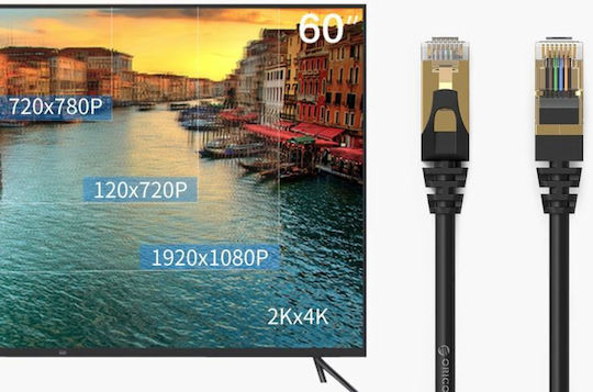 Orico Direct Attach Copper Cat.7 (10Gbps) Καλώδιο Δικτύου Ethernet εξωτερικού χώρου 2m Μαύρο