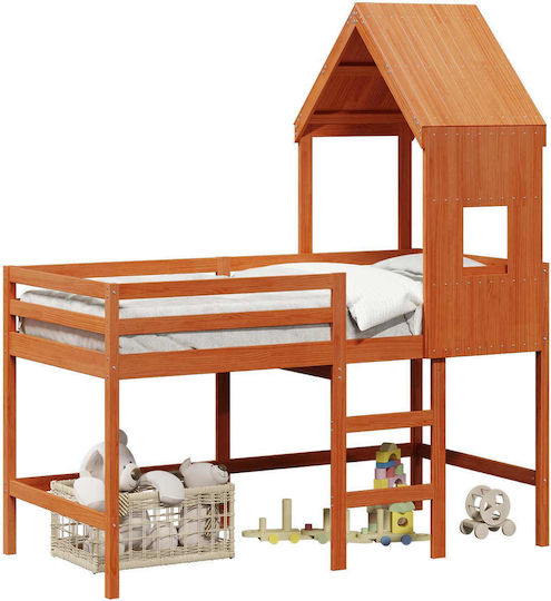 Pat pentru copii Cușetă Single cu Birou Maro pentru Saltea 90x190cm