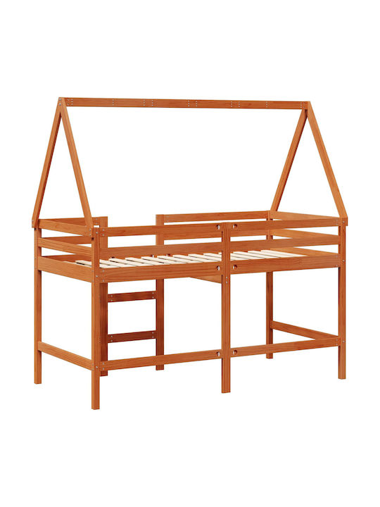 Kinderbett Klassisch Einzel Braun Für Matratze 90x190cm