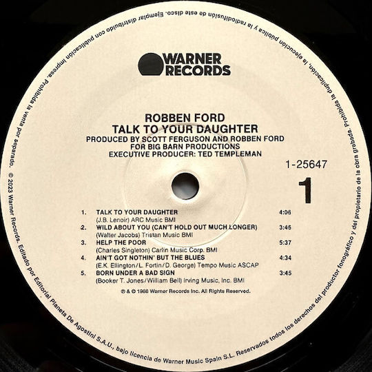 Robben Ford Talk To Your Daughter Vinyl