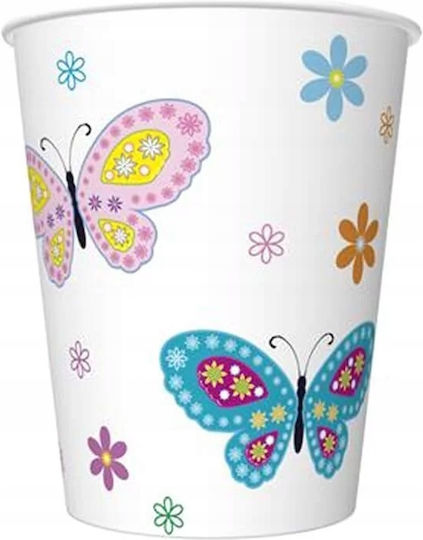 Set Plates Cups Napkins Butterflies
