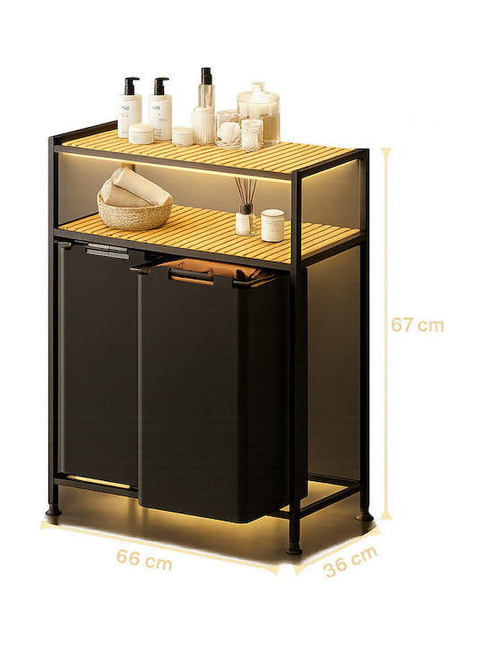 SteweHome SteweHome Wäschekorb Metallisch 123l 66x36x87cm Schwarz