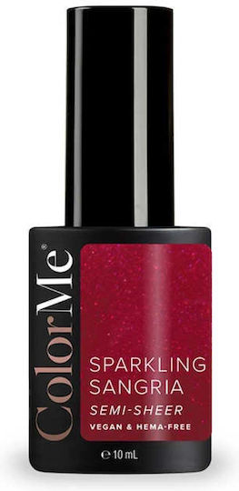 Ojă Pentru Unghii Cu Gel Semi-permanentă Translucidă Vegană Fără Hema Nuanță Sclipitoare Sangria Colorme Cosmetics 10 Ml