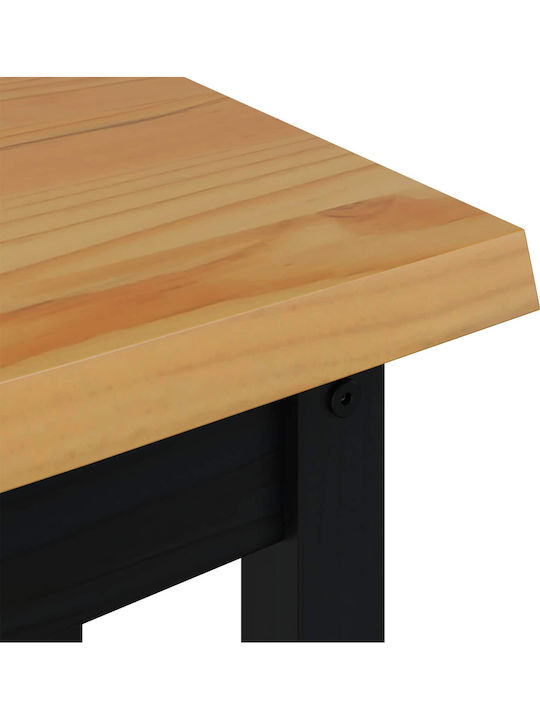 Solid Wood Console Black L112xW35xH76cm