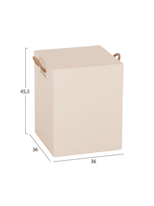 Holz Außenbereich-Hocker Beige 36x36x45cm Holz Außenbereich-Hocker Beige 36x36x45cm