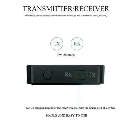 2in1 Bluetooth 5.0 Transmitter Receiver Tv Car Wireless Stereo Adapt Deco Ελαφρύς Ασύρματος Πομπός Δέκτης Ήχου Bluetooth