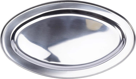 Excellent Houseware Πιατέλα Σερβιρίσματος Ανοξείδωτη Ασημί 45x29εκ.