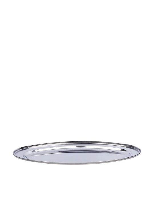 Excellent Houseware Servierplatte Rostfreier Stahl Silber 45x29cm