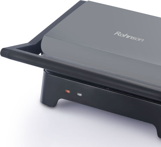 Rohnson Sandwich Maker with Non-Stick, Removable, Magnetic Plates for 2 Toasts 800W Grey