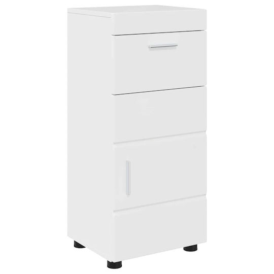 vidaXL Баня Маса със Смесител и Огледало Ш60xД34xВ63cm Бял