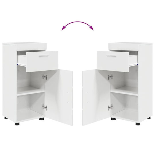 vidaXL Баня Маса със Смесител и Огледало Ш60xД34xВ63cm Бял
