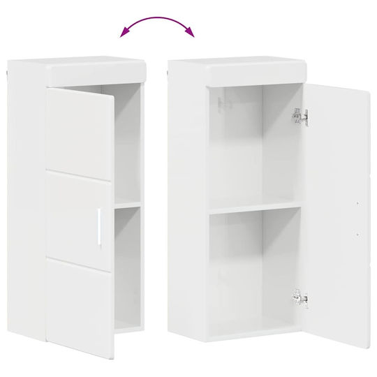 vidaXL Баня Маса със Смесител и Огледало Ш60xД34xВ63cm Бял