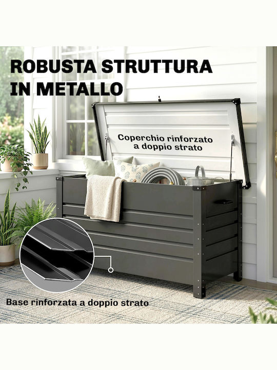 Outsunny Outdoor Storage Box Metal 350L Grey L120xW61xH67cm