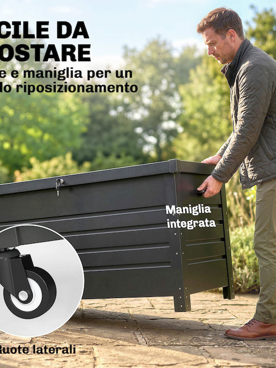 Outsunny Outdoor Storage Box Metal 350L Grey L120xW61xH67cm