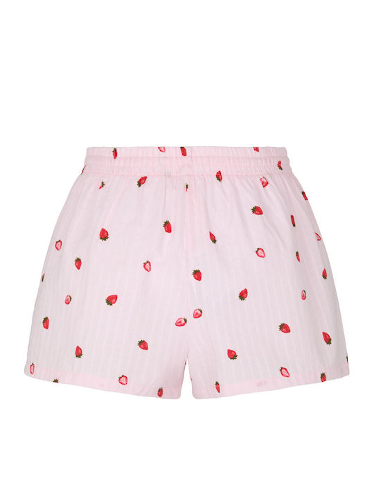 Hunkemöller Summer Cotton Women's Pajamas Shorts Woven Strawberry
