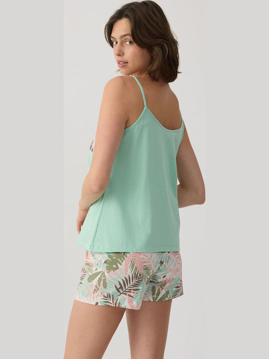 Mint Set Pijamale Dama Vară Verde