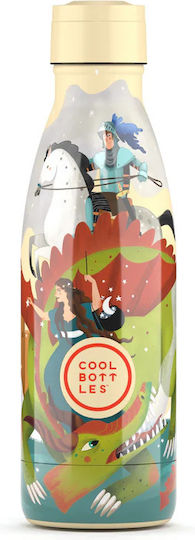 Cool Bottles Kids Water Bottle Thermos Stainless Steel with Pop-Up Cap Knight Legend 350ml