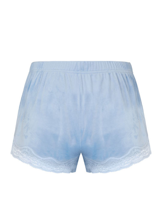 Hunkemöller Χειμερινό Γυναικείο Σορτς Πιτζάμας Μπλε Scallop