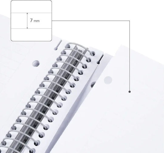 Milan Spiral Ruled Notebook A4 80 Paper Sheets Grey