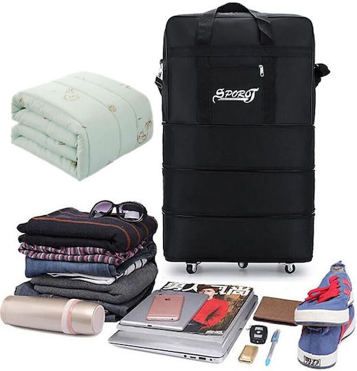 Sack Voyage Black with Wheels Fabric M80xW20xH47cm